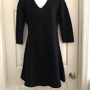 Andrew Marc New York Women’s Black Knit Sweater Dress w/ 3/4 Sleeves